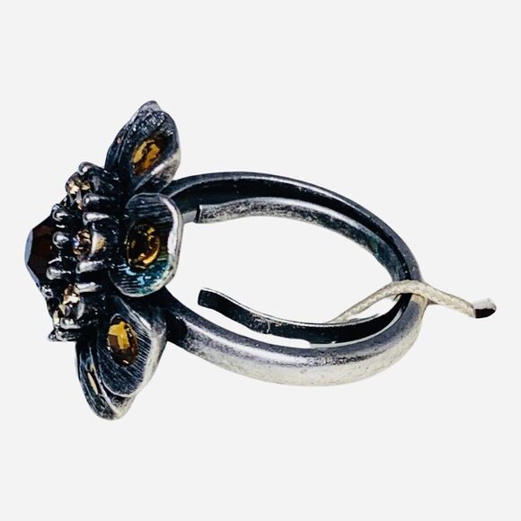 Hobe Crystal Flower Ring Sz 7 Jewels Of Legendary Splendor Cottagecore - Picture 7 of 15